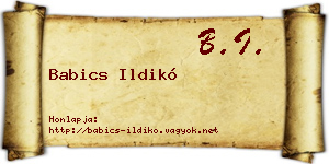 Babics Ildikó névjegykártya