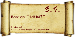 Babics Ildikó névjegykártya