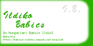 ildiko babics business card