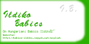 ildiko babics business card